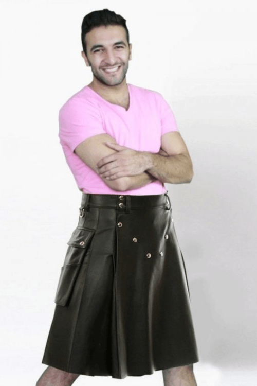 Clubwear Pleated Leather Kilt