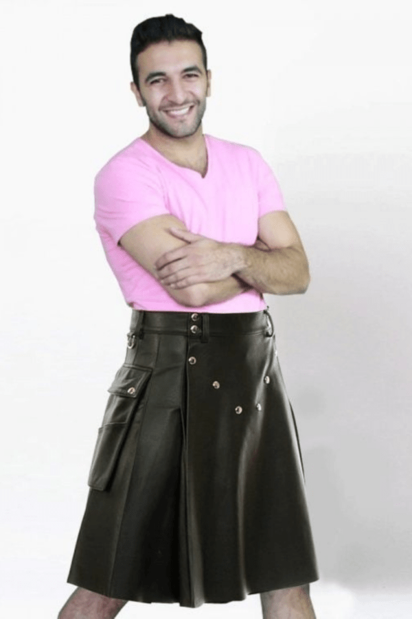 Clubwear Pleated Leather Kilt