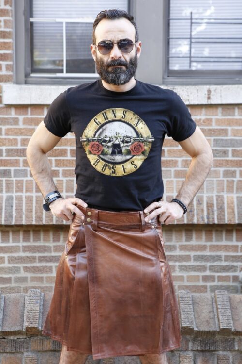 Stylish Streetwear Leather Kilt